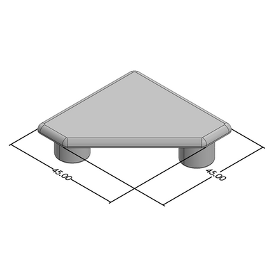 60-090-2 MODULAR SOLUTIONS POLYAMIDE PART<br>END CAP 45MM X 45MM MITER CORNER LIGHT GRAY